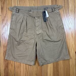 NWT Banana Republic Archives Men's 35 Pleated Safari Shorts Relaxed Fit Khaki